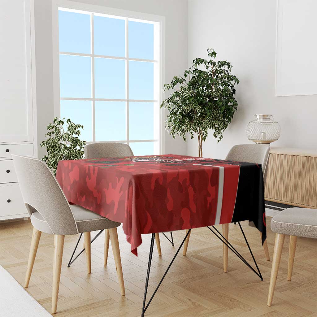 Sydney Swans ANZAC Personalised Tablecloth Lest We Forget Poppy Camo