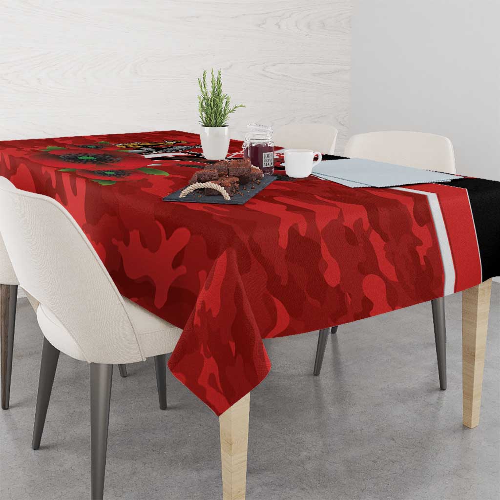 Sydney Swans ANZAC Personalised Tablecloth Lest We Forget Poppy Camo