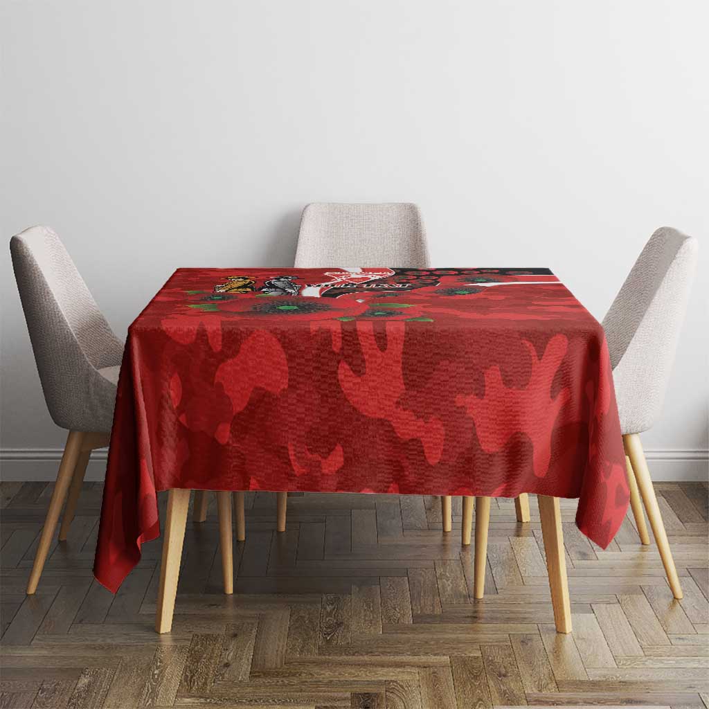 Sydney Swans ANZAC Personalised Tablecloth Lest We Forget Poppy Camo