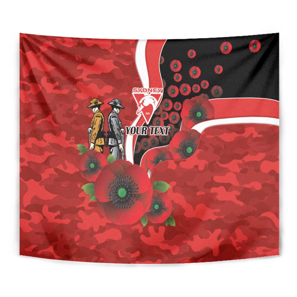 Sydney Swans ANZAC Personalised Tapestry Lest We Forget Poppy Camo