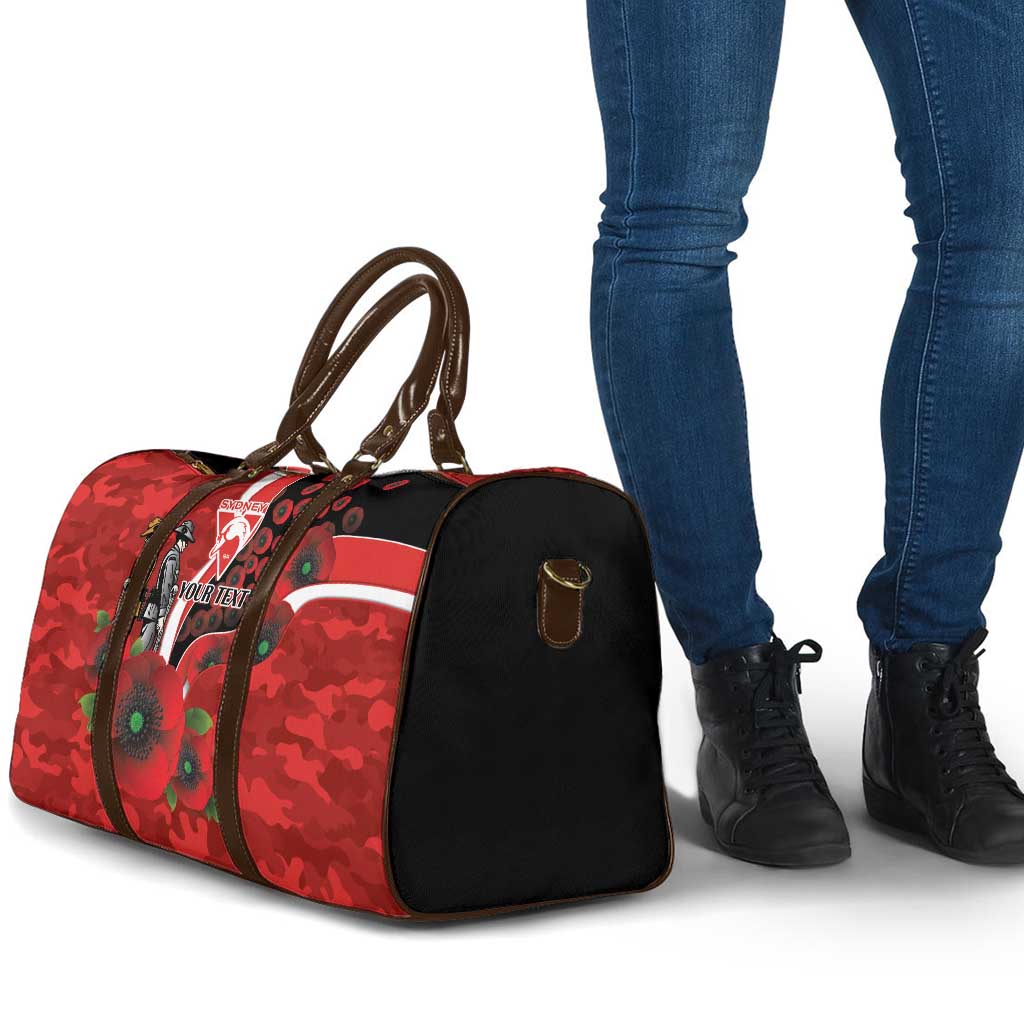 Sydney Swans ANZAC Personalised Travel Bag Lest We Forget Poppy Camo
