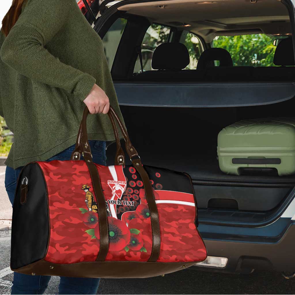 Sydney Swans ANZAC Personalised Travel Bag Lest We Forget Poppy Camo
