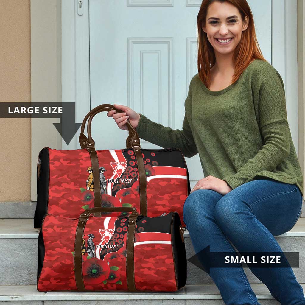 Sydney Swans ANZAC Personalised Travel Bag Lest We Forget Poppy Camo