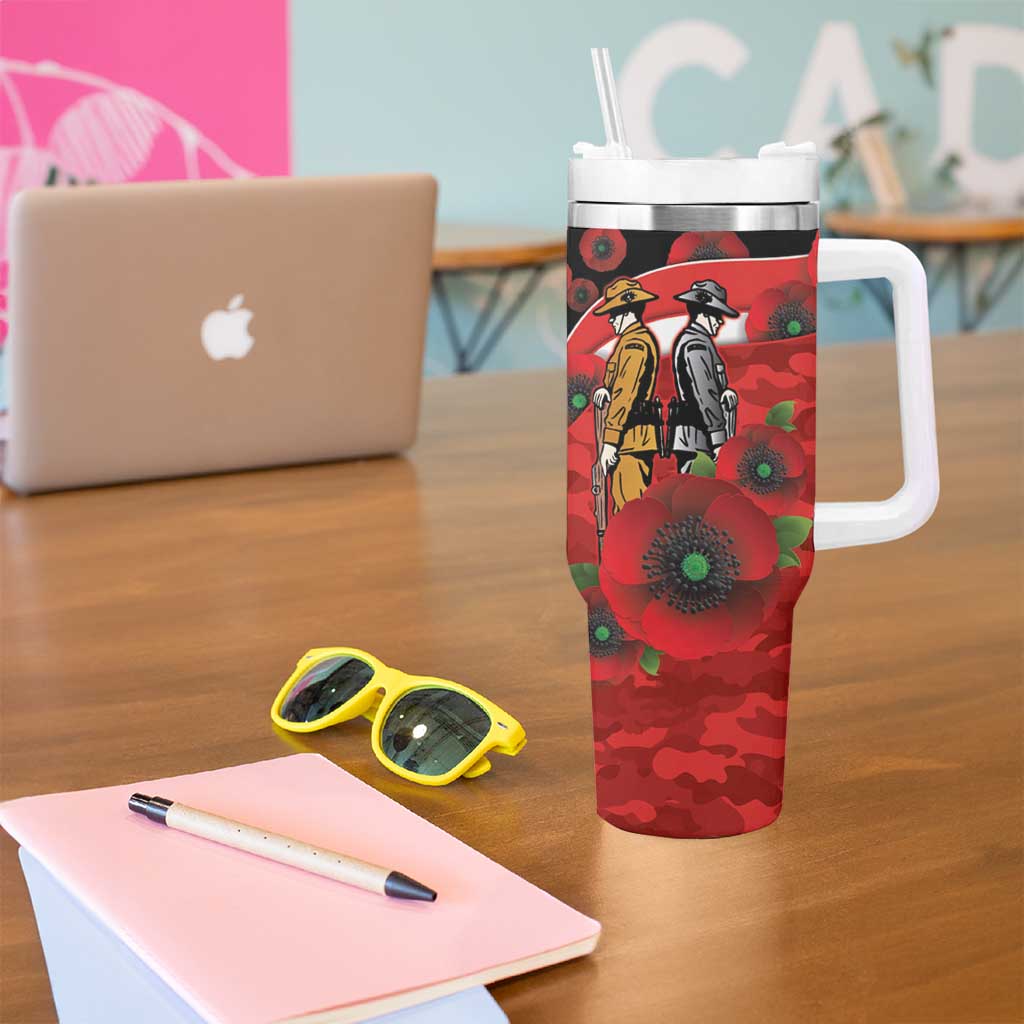 Sydney Swans ANZAC Personalised Tumbler With Handle Lest We Forget Poppy Camo