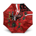 Sydney Swans ANZAC Personalised Umbrella Lest We Forget Poppy Camo