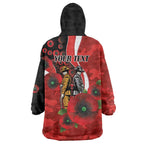 Sydney Swans ANZAC Personalised Wearable Blanket Hoodie Lest We Forget Poppy Camo