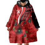 Sydney Swans ANZAC Personalised Wearable Blanket Hoodie Lest We Forget Poppy Camo