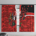 Sydney Swans ANZAC Personalised Window Curtain Lest We Forget Poppy Camo