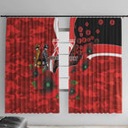 Sydney Swans ANZAC Personalised Window Curtain Lest We Forget Poppy Camo