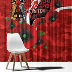 Sydney Swans ANZAC Personalised Window Curtain Lest We Forget Poppy Camo