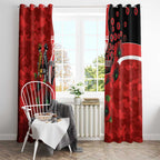 Sydney Swans ANZAC Personalised Window Curtain Lest We Forget Poppy Camo