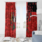 Sydney Swans ANZAC Personalised Window Curtain Lest We Forget Poppy Camo