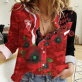 Sydney Swans ANZAC Personalised Women Casual Shirt Lest We Forget Poppy Camo