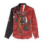 Sydney Swans ANZAC Personalised Women Casual Shirt Lest We Forget Poppy Camo