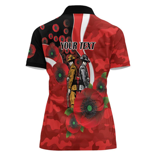 Sydney Swans ANZAC Personalised Women Polo Shirt Lest We Forget Poppy Camo