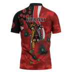 Sydney Swans ANZAC Personalised Zipper Polo Shirt Lest We Forget Poppy Camo