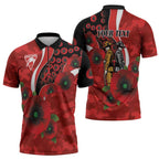 Sydney Swans ANZAC Personalised Zipper Polo Shirt Lest We Forget Poppy Camo