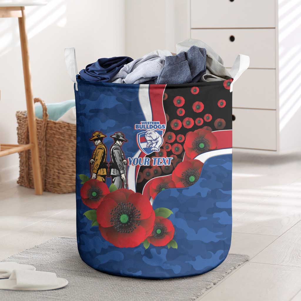 Western Bulldogs ANZAC Personalised Laundry Basket Lest We Forget Poppy Camo