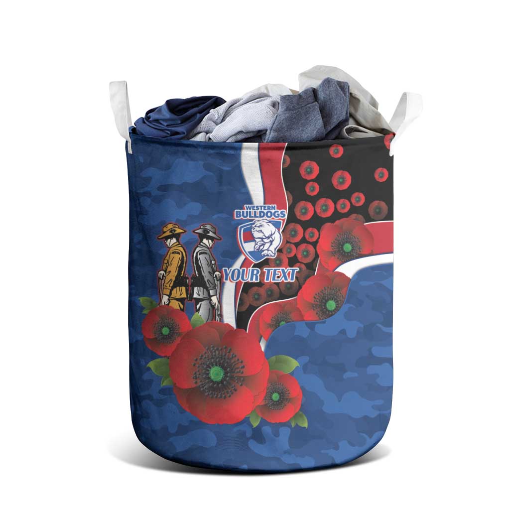 Western Bulldogs ANZAC Personalised Laundry Basket Lest We Forget Poppy Camo