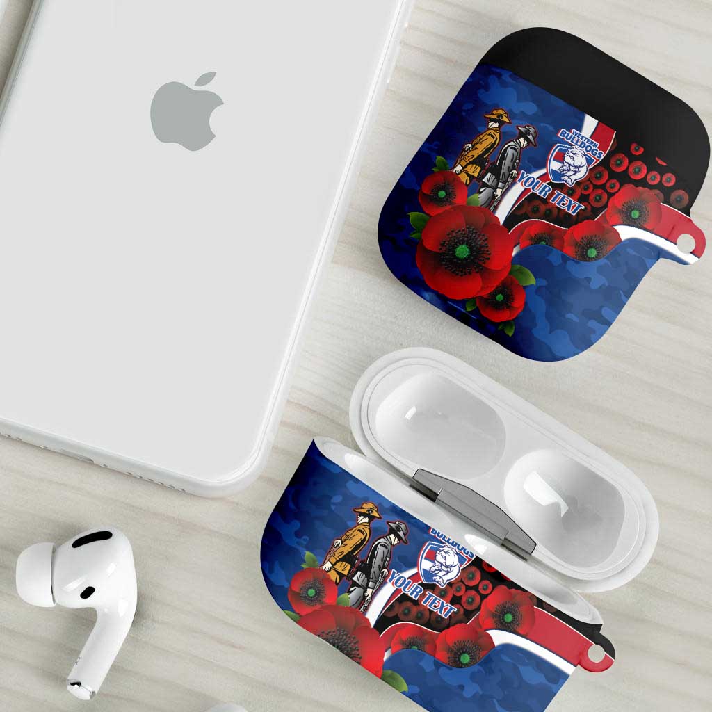 Western Bulldogs ANZAC Personalised AirPods Case Lest We Forget Poppy Camo