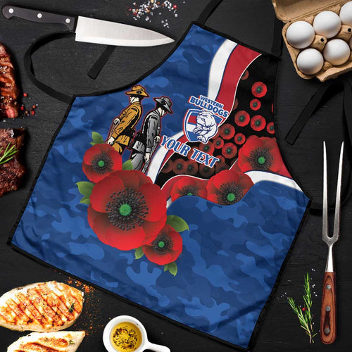 Western Bulldogs ANZAC Personalised Apron Lest We Forget Poppy Camo