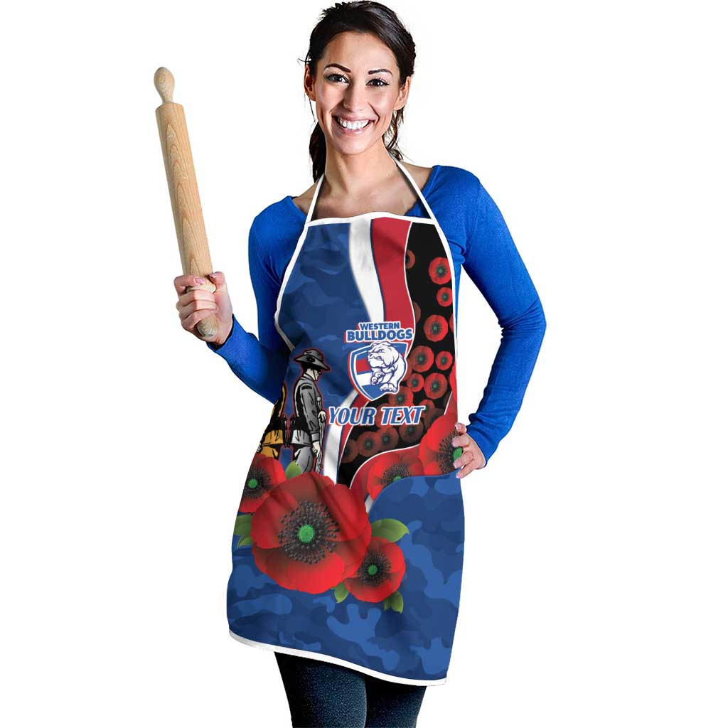 Western Bulldogs ANZAC Personalised Apron Lest We Forget Poppy Camo
