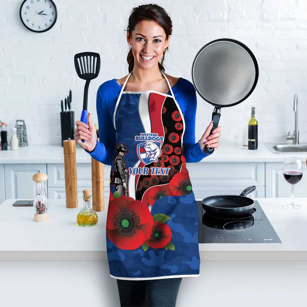 Western Bulldogs ANZAC Personalised Apron Lest We Forget Poppy Camo