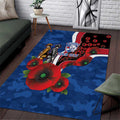 Western Bulldogs ANZAC Personalised Area Rug Lest We Forget Poppy Camo