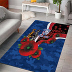 Western Bulldogs ANZAC Personalised Area Rug Lest We Forget Poppy Camo
