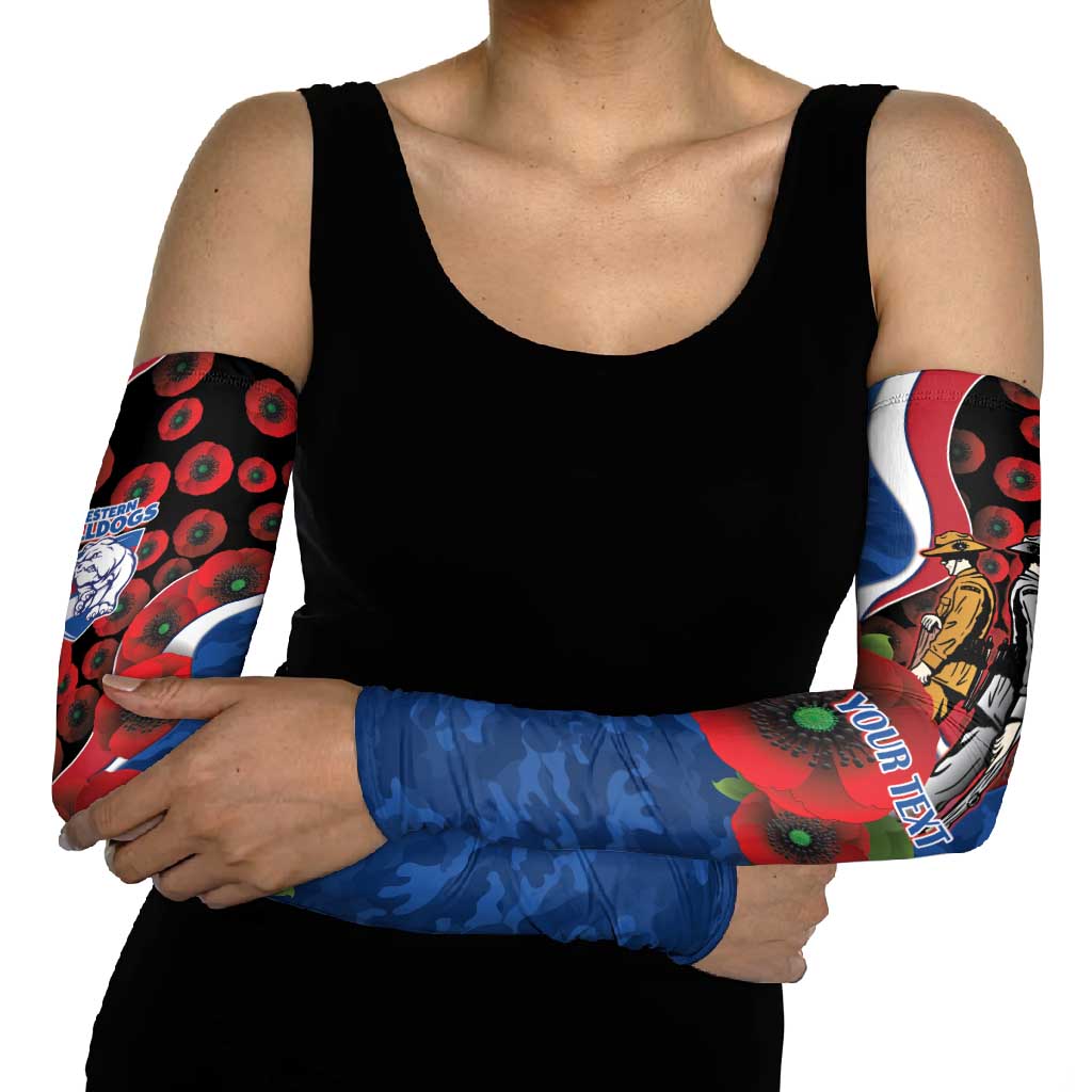 Western Bulldogs ANZAC Personalised Arm Sleeves Lest We Forget Poppy Camo