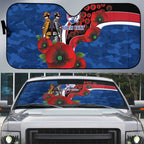 Western Bulldogs ANZAC Personalised Auto Sun Shade Lest We Forget Poppy Camo