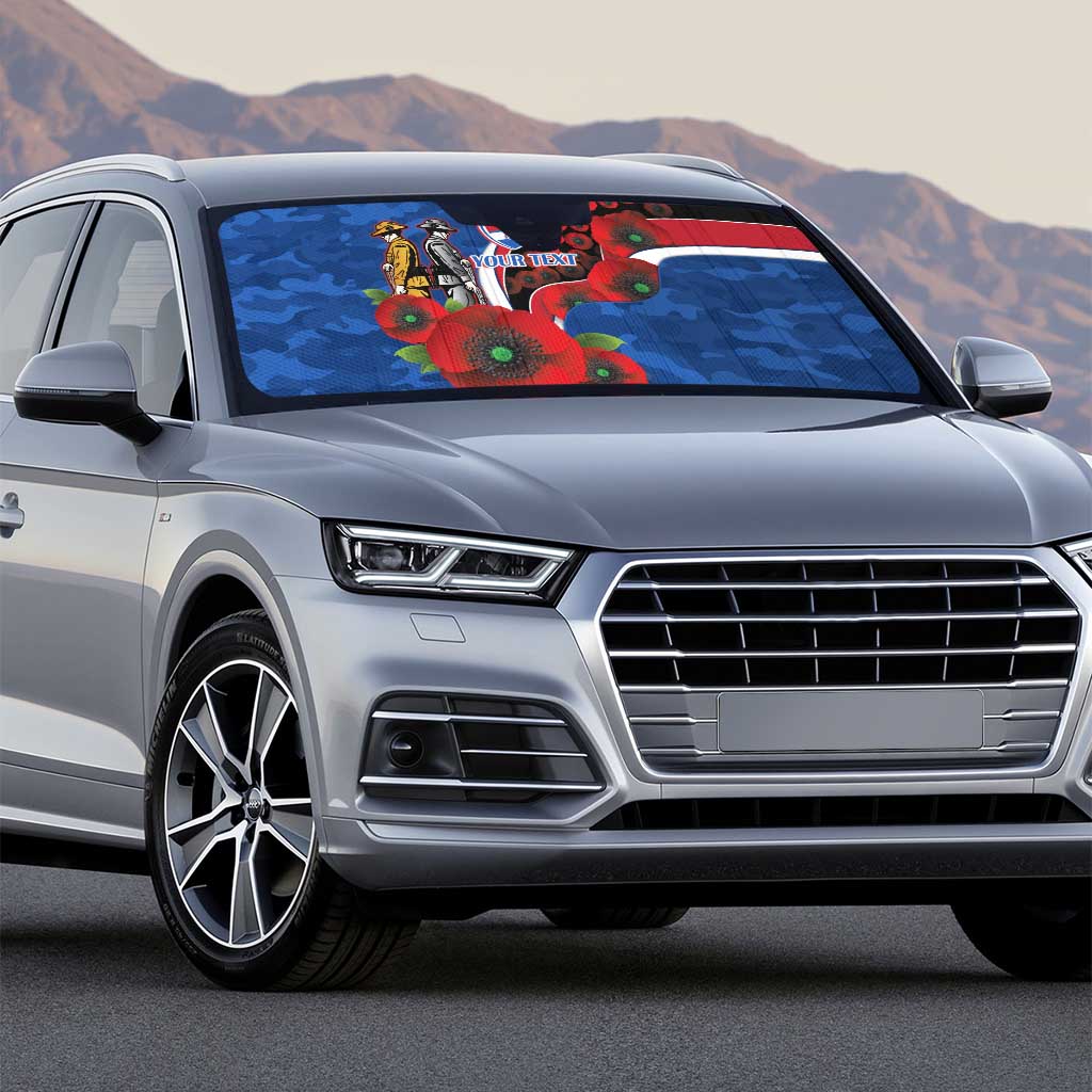 Western Bulldogs ANZAC Personalised Auto Sun Shade Lest We Forget Poppy Camo