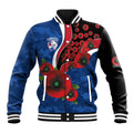 Western Bulldogs ANZAC Personalised Baseball Jacket Lest We Forget Poppy Camo