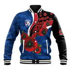 Western Bulldogs ANZAC Personalised Baseball Jacket Lest We Forget Poppy Camo