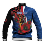 Western Bulldogs ANZAC Personalised Baseball Jacket Lest We Forget Poppy Camo