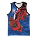Western Bulldogs ANZAC Personalised Basketball Jersey Lest We Forget Poppy Camo