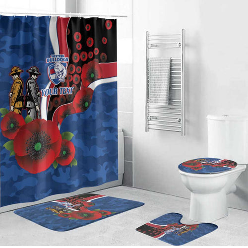 Western Bulldogs ANZAC Personalised Bathroom Set Lest We Forget Poppy Camo