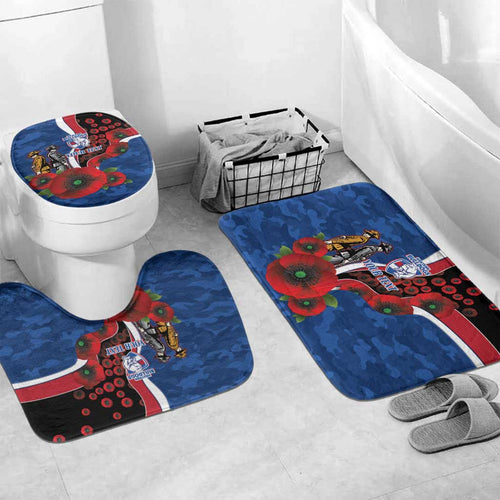Western Bulldogs ANZAC Personalised Bathroom Set Lest We Forget Poppy Camo