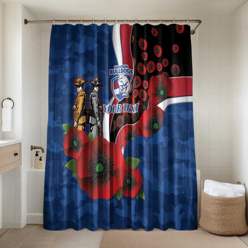 Western Bulldogs ANZAC Personalised Bathroom Set Lest We Forget Poppy Camo
