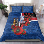 Western Bulldogs ANZAC Personalised Bedding Set Lest We Forget Poppy Camo