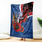 Western Bulldogs ANZAC Personalised Blanket Lest We Forget Poppy Camo