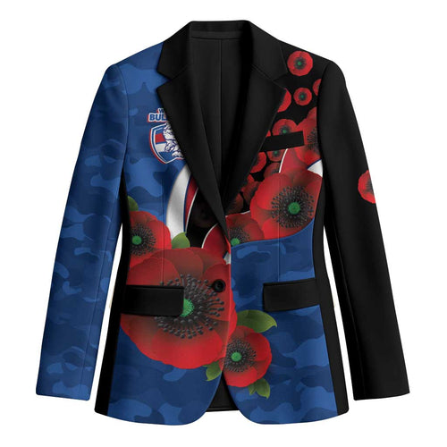 Western Bulldogs ANZAC Personalised Blazer Lest We Forget Poppy Camo