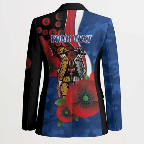 Western Bulldogs ANZAC Personalised Blazer Lest We Forget Poppy Camo