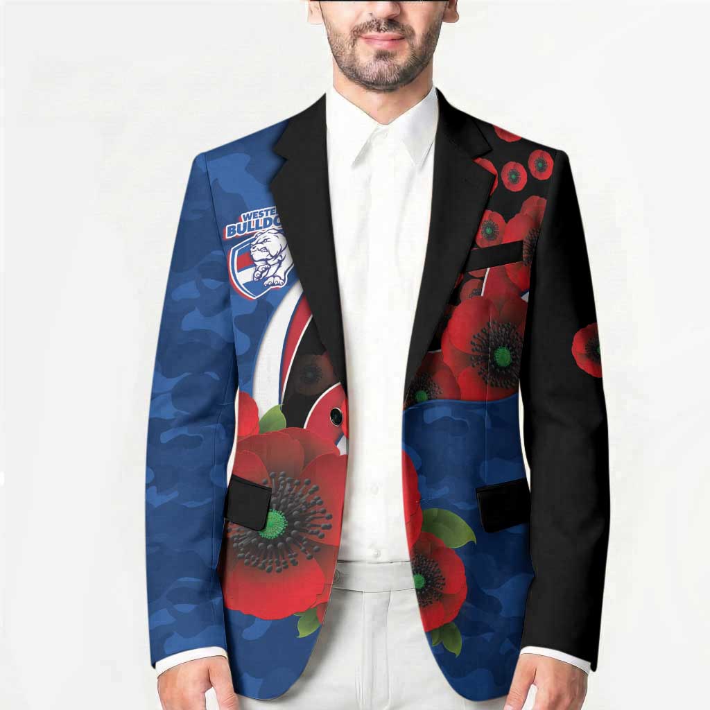 Western Bulldogs ANZAC Personalised Blazer Lest We Forget Poppy Camo