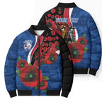 Western Bulldogs ANZAC Personalised Bomber Puffer Jacket Lest We Forget Poppy Camo