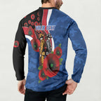 Western Bulldogs ANZAC Personalised Button Sweatshirt Lest We Forget Poppy Camo