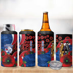 Western Bulldogs ANZAC Personalised 4 in 1 Can Cooler Tumbler Lest We Forget Poppy Camo