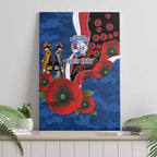 Western Bulldogs ANZAC Personalised Canvas Wall Art Lest We Forget Poppy Camo