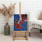 Western Bulldogs ANZAC Personalised Canvas Wall Art Lest We Forget Poppy Camo
