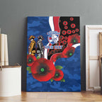 Western Bulldogs ANZAC Personalised Canvas Wall Art Lest We Forget Poppy Camo